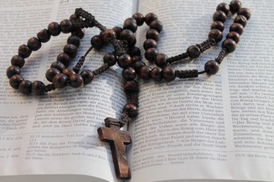 Bible with rosary